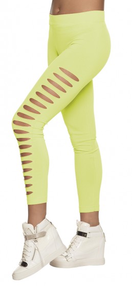 Gaten-Legging Fluorgroen