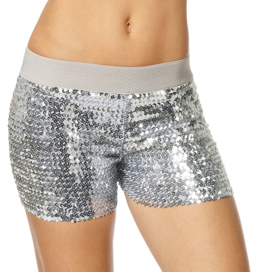 Hotpants pailletten zilver