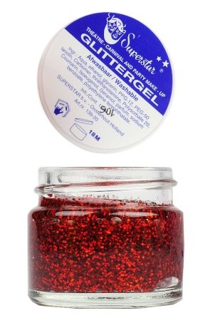 Face-en Bodygel Roodglitter