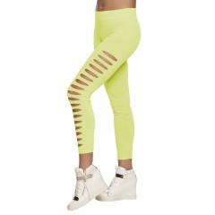 Gaten-Legging Fluorgroen