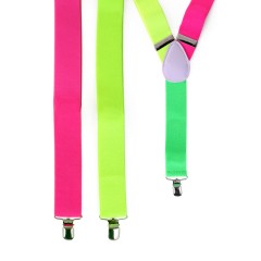 Bretel pink-geel-groen fluor